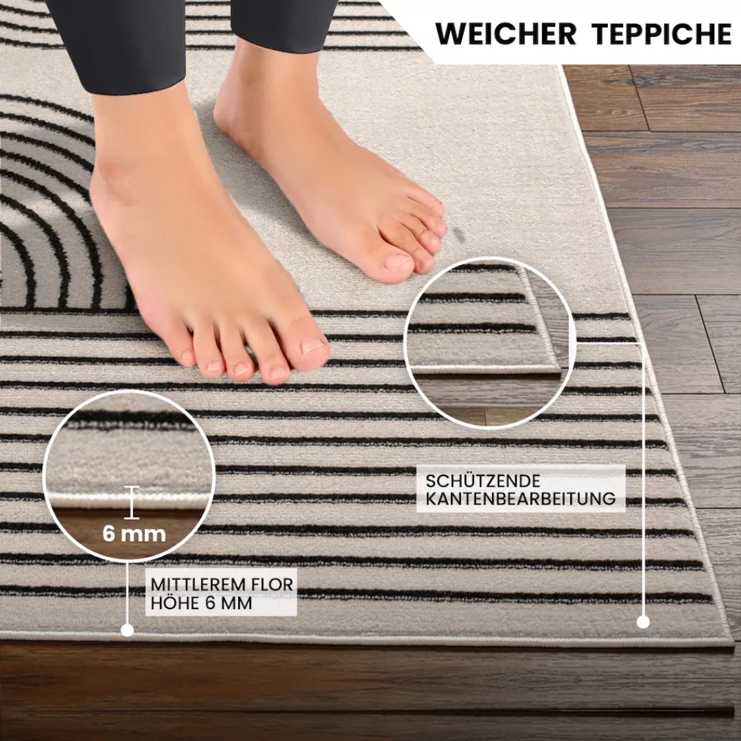 Livabliss Teppich »DEHLI«, rechteckig, 11 mm Höhe, Skandinavischer Teppich, günstig online kaufen