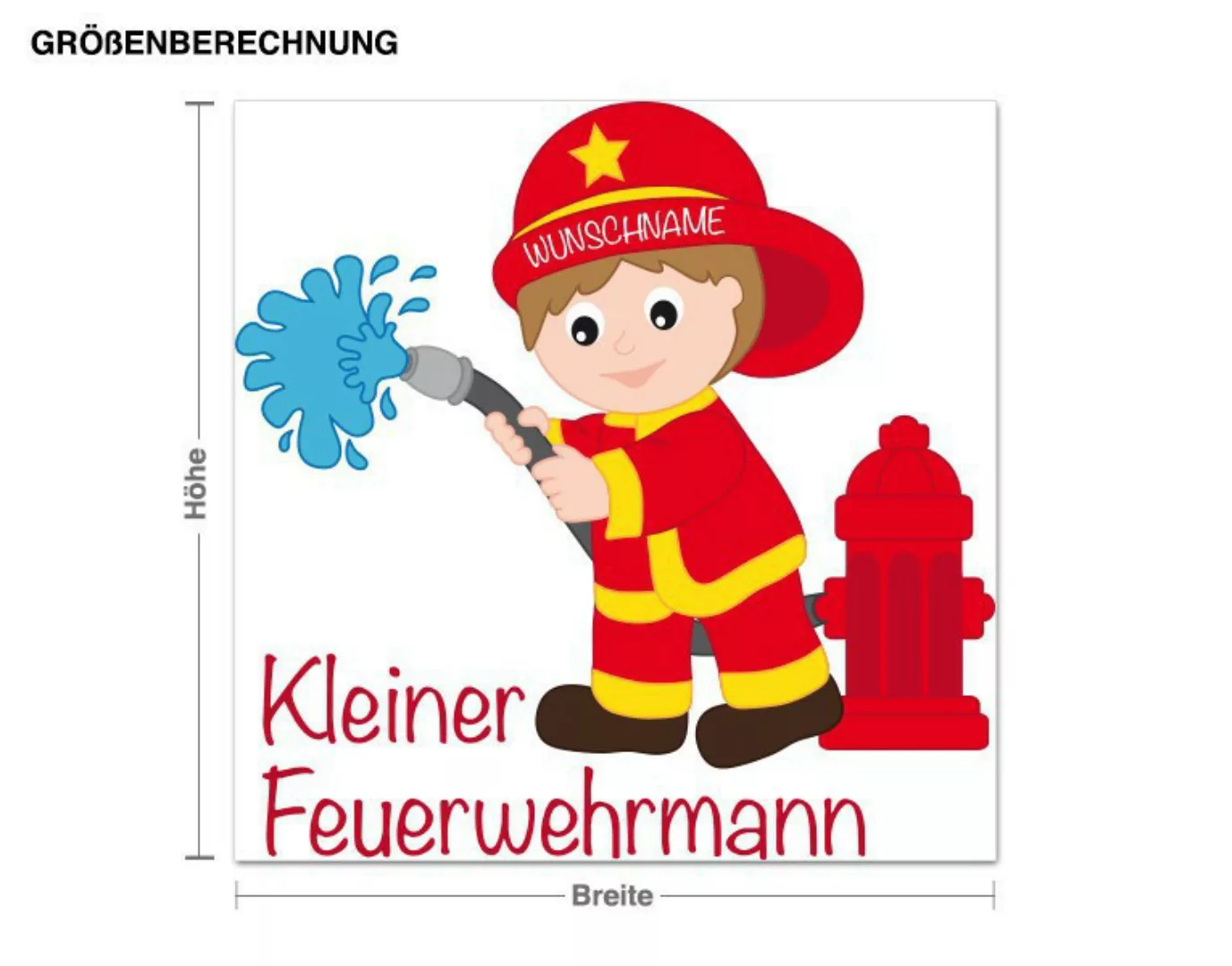 Wunschtext-Wandtattoo Kinderzimmer Kleiner Feuerwehrmann günstig online kaufen