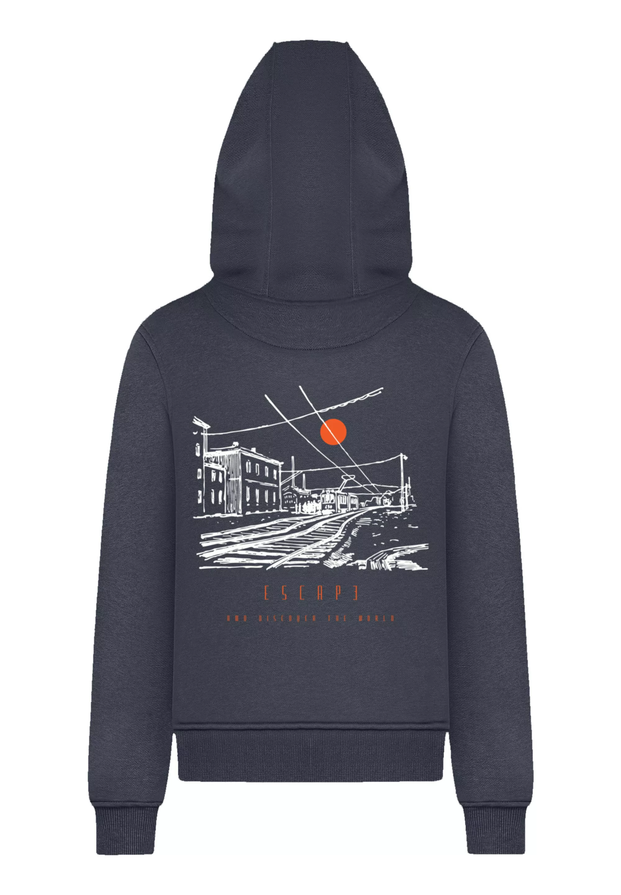 F4NT4STIC Kapuzenpullover "Escape Discover the World Town Train Station", P günstig online kaufen