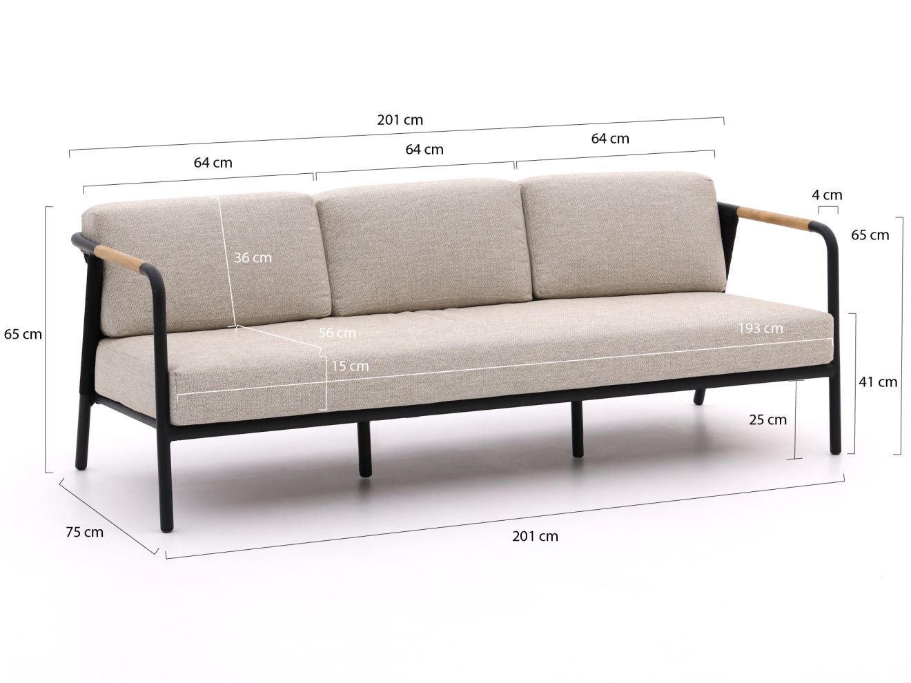 Apple Bee Elle Gartensofa 201 cm günstig online kaufen