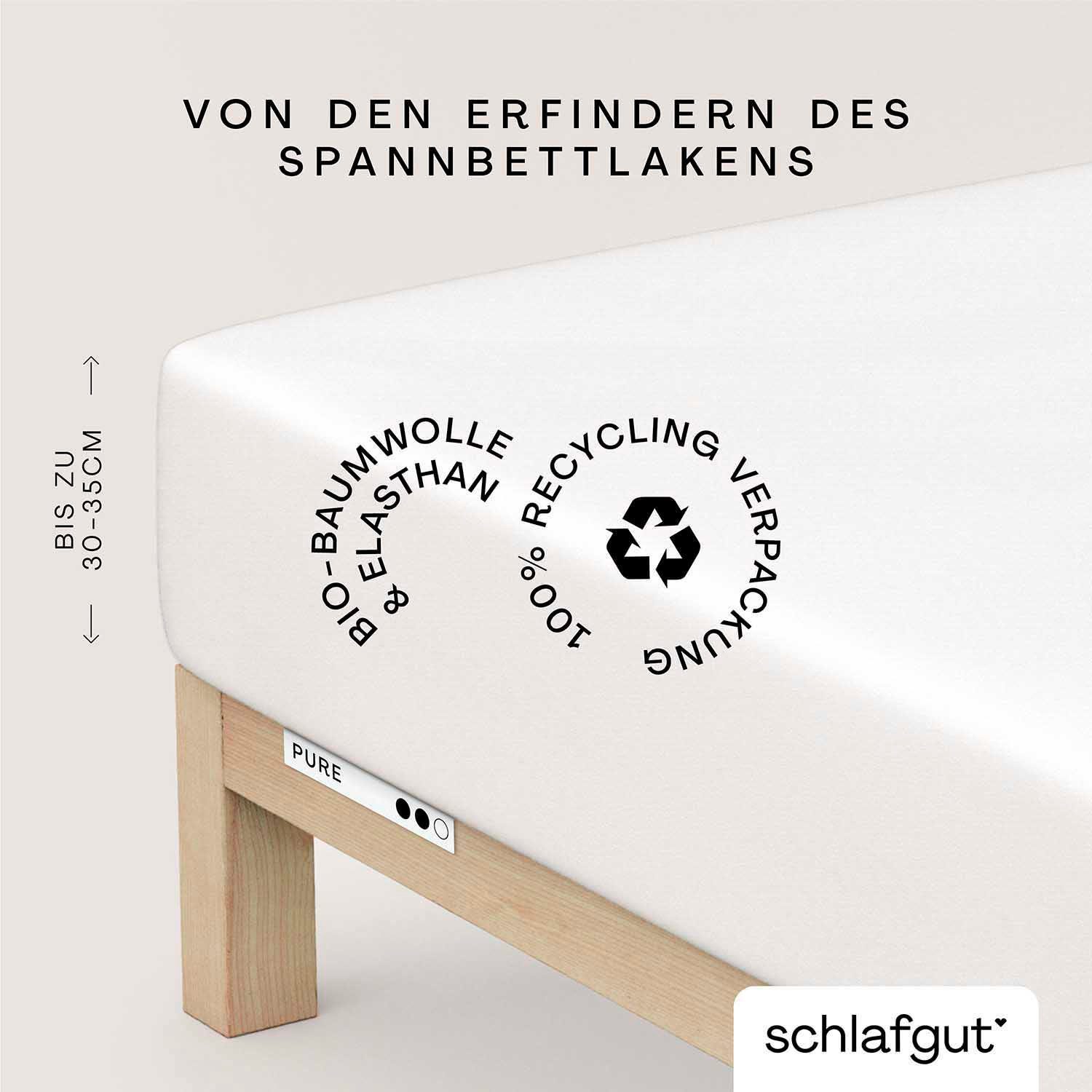 Schlafgut Spannbettlaken PURE Bio-Baumwolle mit Elasthan, günstig online kaufen