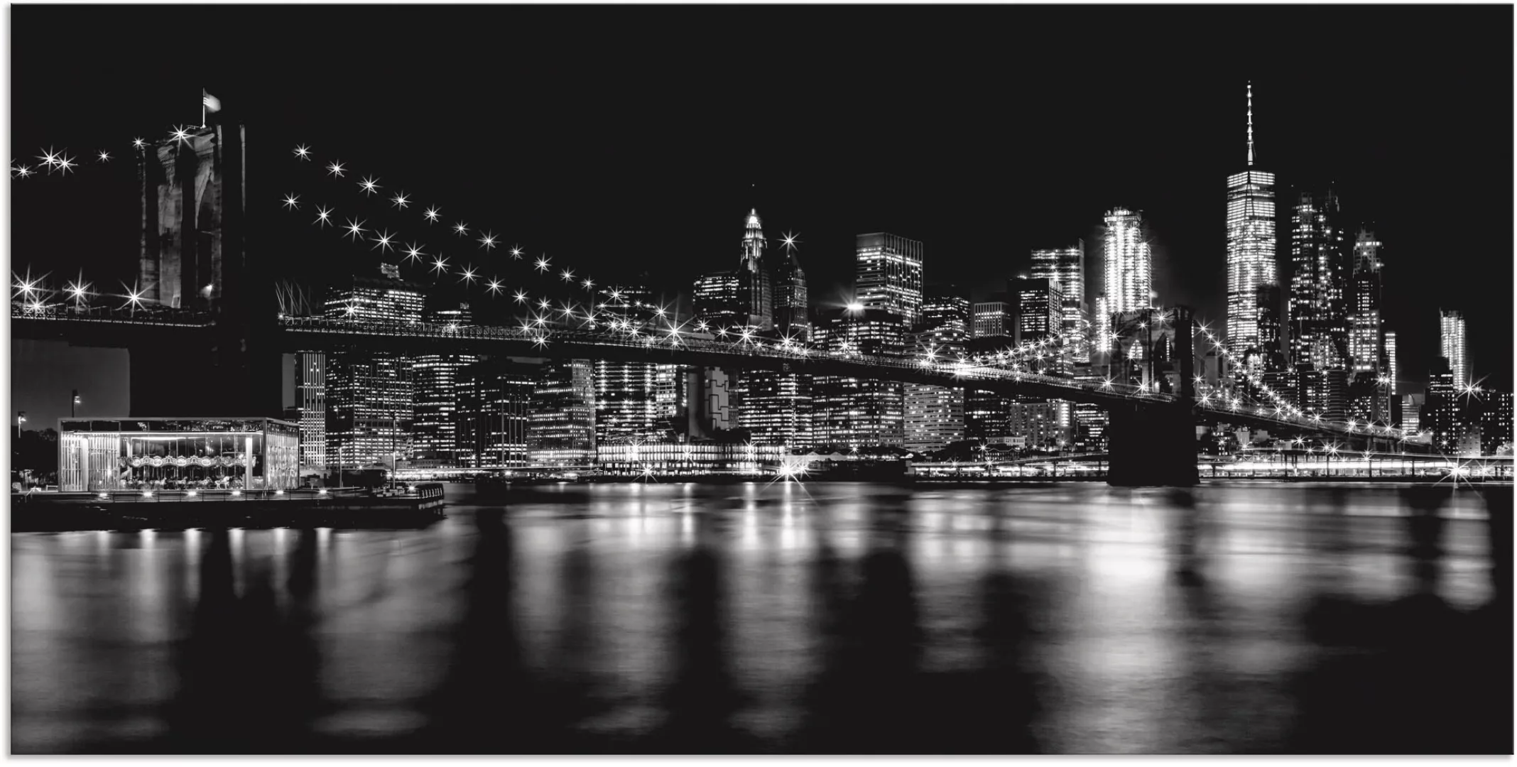 Artland Wandbild "Manhattan Skyline & Brroklyn Bridge", Amerika, (1 St.), a günstig online kaufen