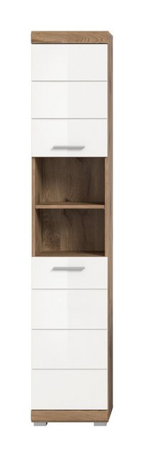 furnling Hochschrank Wavy 2 offene Fächer, 2 Türen, Badschrank, Badkommode, günstig online kaufen