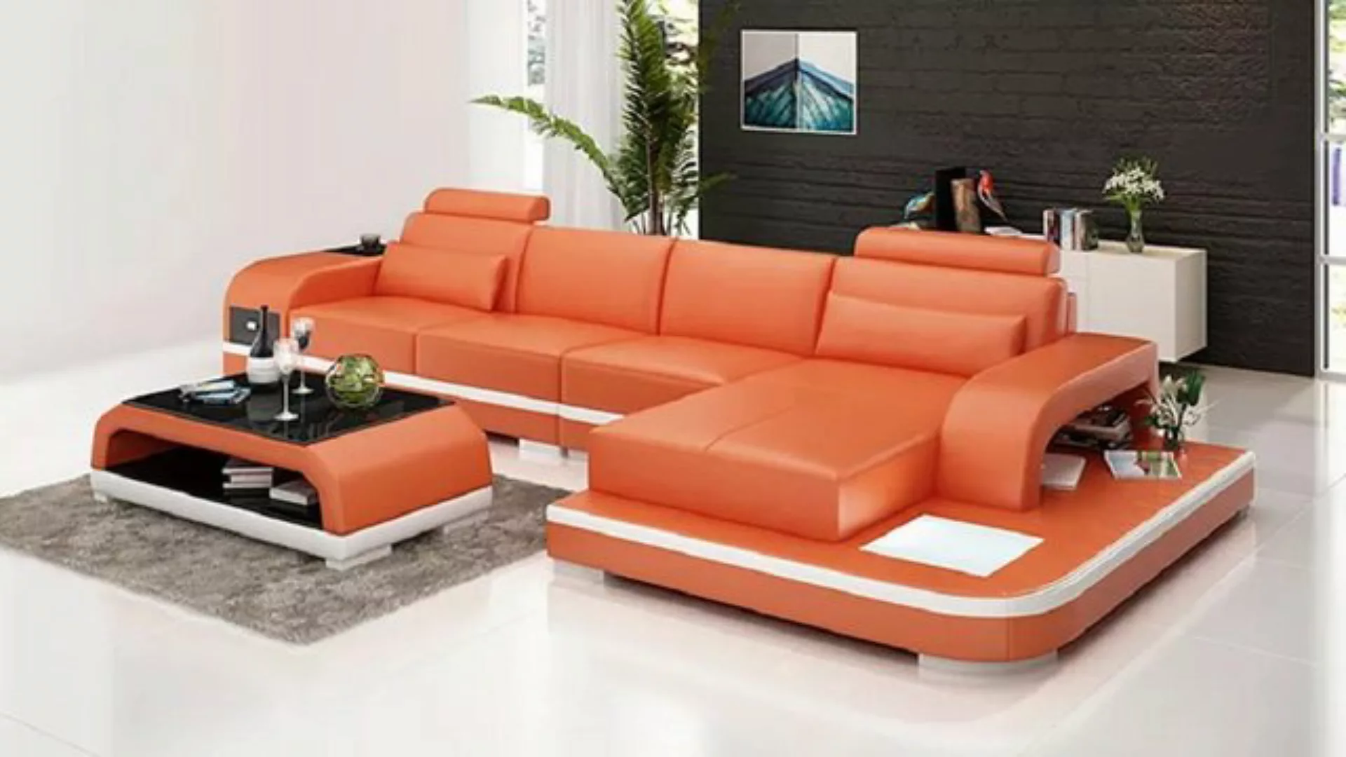 JVmoebel Ecksofa Design Wohnlandschaft Ecksofa Polster Eck Ledersofa Luxus günstig online kaufen