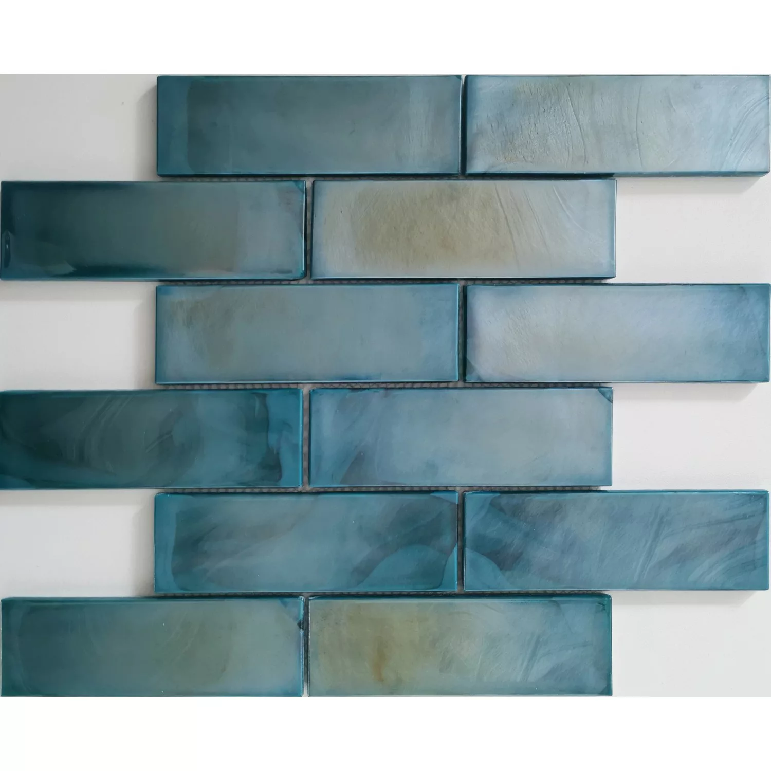 Mosaikmatte Cadiz Brick Keramik Grün 30 cm x 30 cm günstig online kaufen