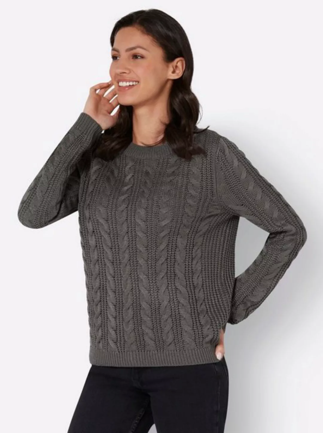 Sieh an! Strickpullover Rundhalspullover günstig online kaufen