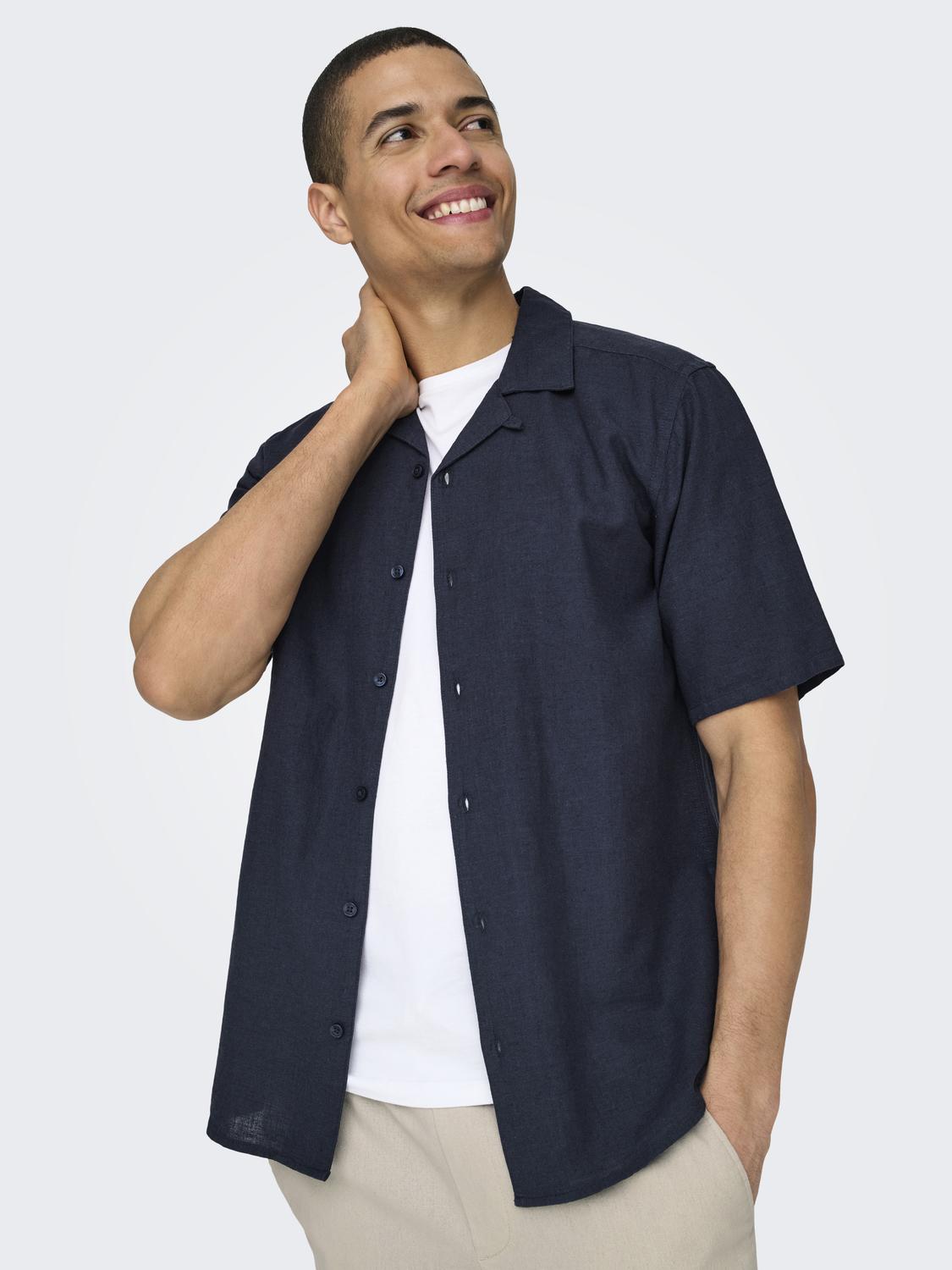 ONLY & SONS Kurzarmhemd "ONSCAIDEN SS SOLID RESORT LINEN NOOS" günstig online kaufen