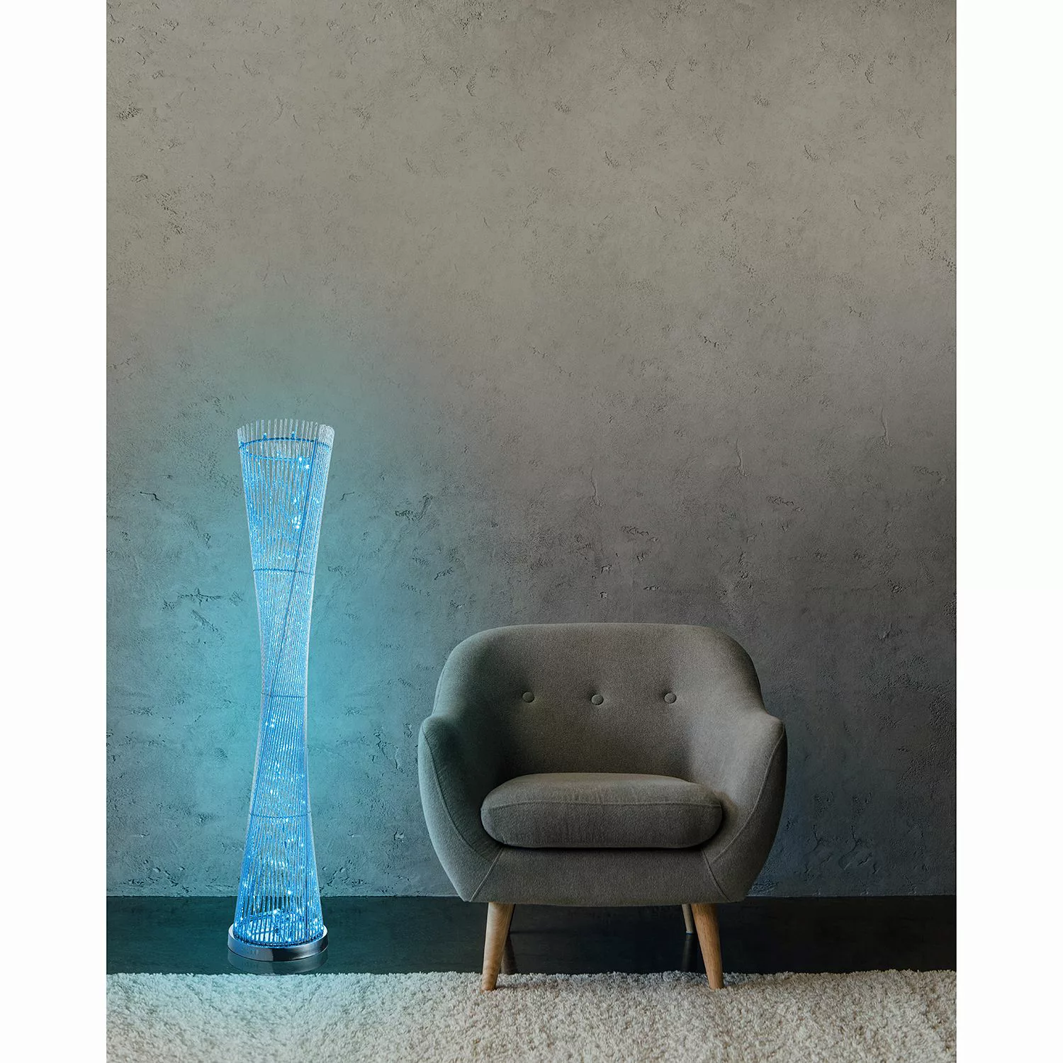 LED Stehleuchte - silber - 143 cm - Sconto günstig online kaufen