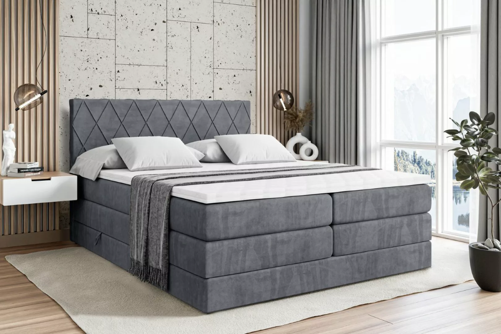 ALTDECOR Boxspringbett LEPARO KING (Multipocket-Matratze H4 und H3 Matratze günstig online kaufen