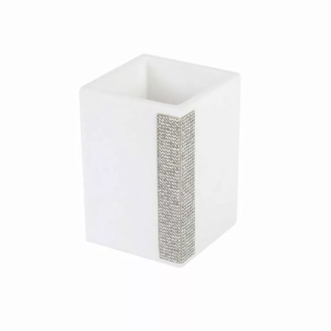 axentia Zahnputzbecher Zahnputzbecher Lindos, weiß, Polyresin günstig online kaufen