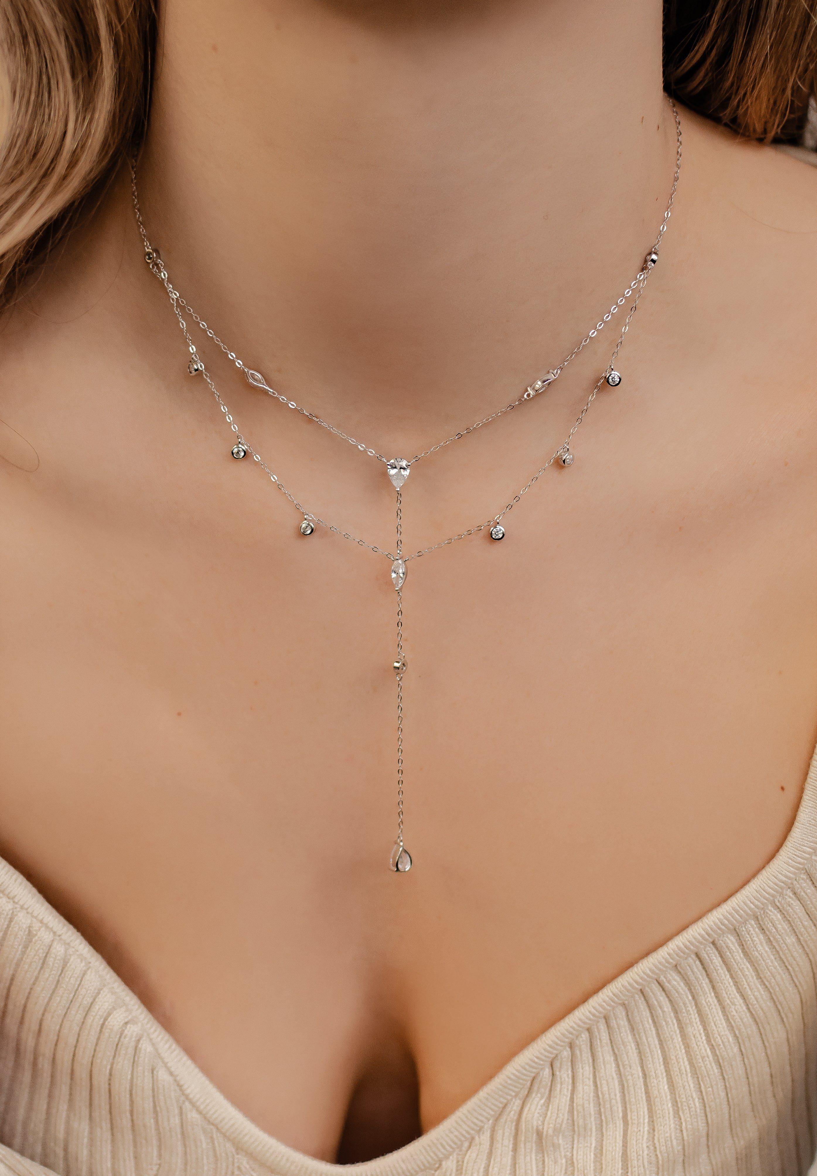 Hey Happiness Statementkette Y-Kette Tropfen Kristalle, günstig online kaufen