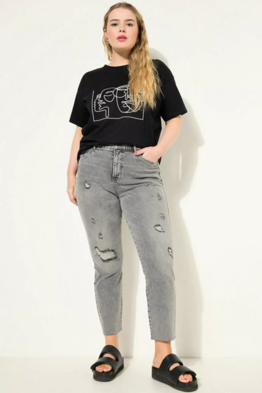 Studio Untold Regular-fit-Jeans Mom-Jeans HighWaist destroyed 5-Pocket günstig online kaufen