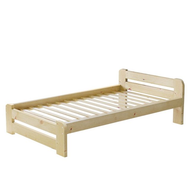 Furnify Holzbett Holzbett futtonbett bettgestell bett natur 90x200 Ohne Mat günstig online kaufen