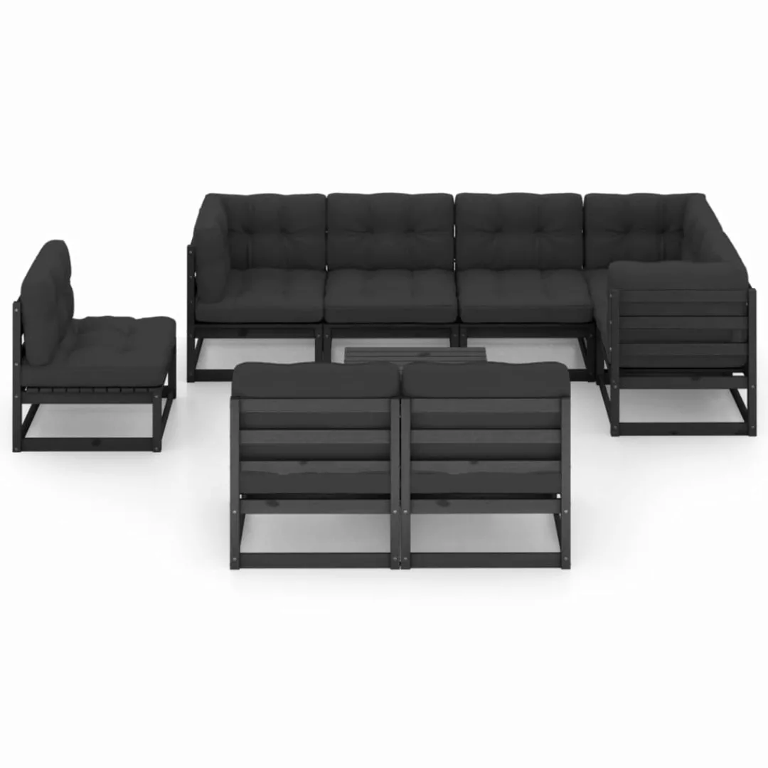 9-tlg. Garten-lounge-set Mit Kissen Massivholz Kiefer günstig online kaufen