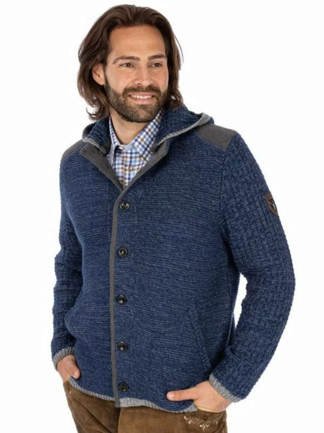 Spieth & Wensky Trachtenjacke Strickjacke NABOR blau-mix günstig online kaufen