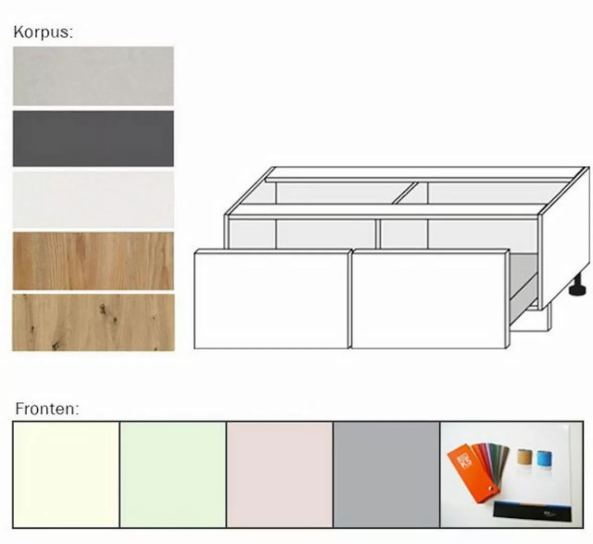 Feldmann-Wohnen Unterschrank Pescara (Pescara, 1-St) 120cm Front- und Korpu günstig online kaufen