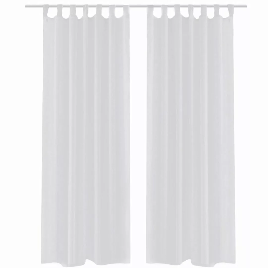 2 X Transparente Gardine Fertiggardine 140 X 225 Weiß günstig online kaufen