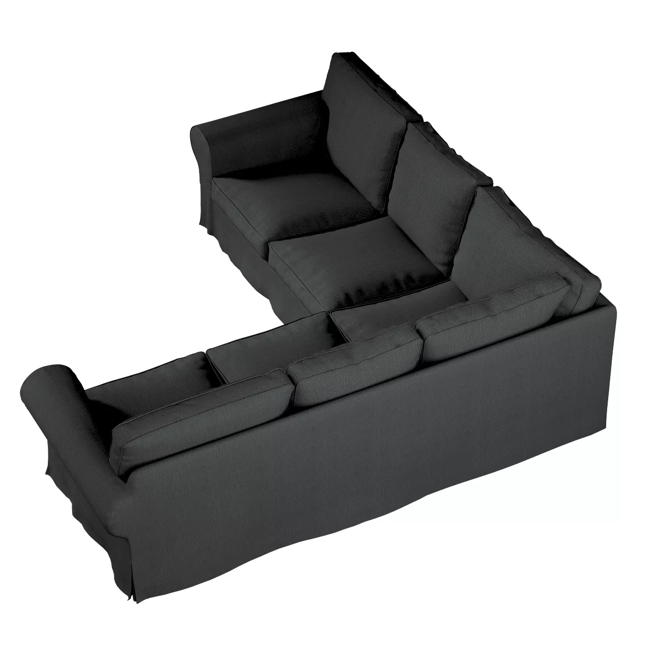 Bezug für Ektorp Ecksofa, stahlgrau, Sofahusse für Ektorp Ecksofa, Chenille günstig online kaufen