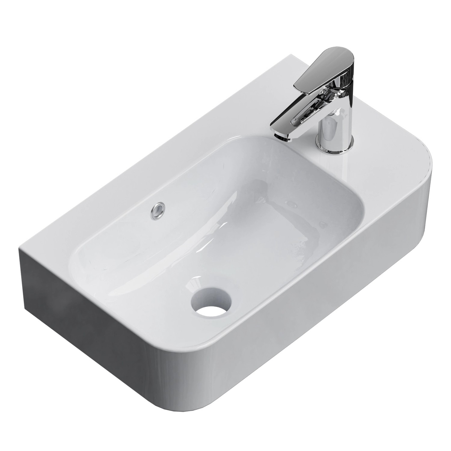 Emke Wandwaschbecken für Badezimmer 45 x 26,5 x 15,6 cm Hochweiß Rechteckig günstig online kaufen