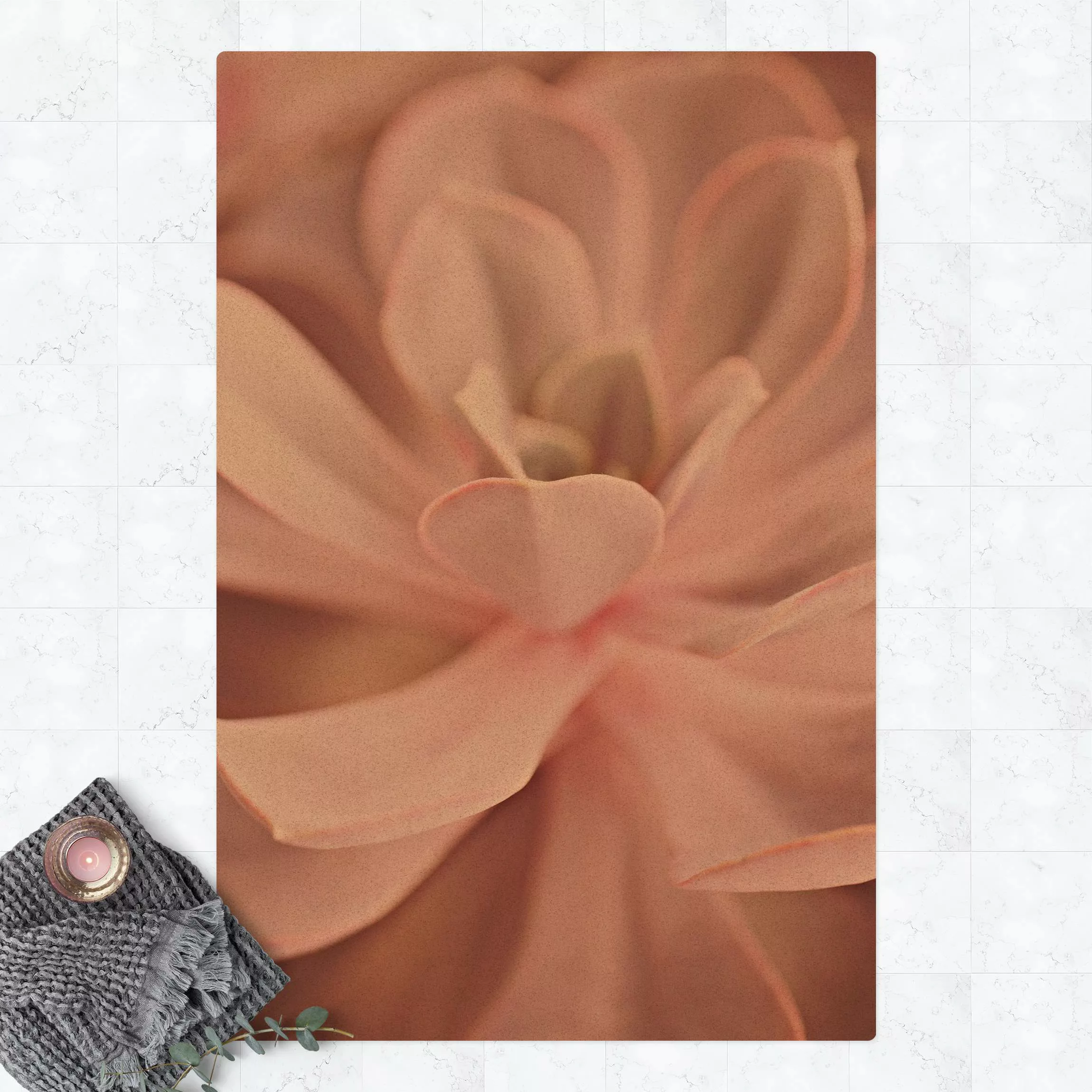 Kork-Teppich Rosane Sukkulentenblüte günstig online kaufen