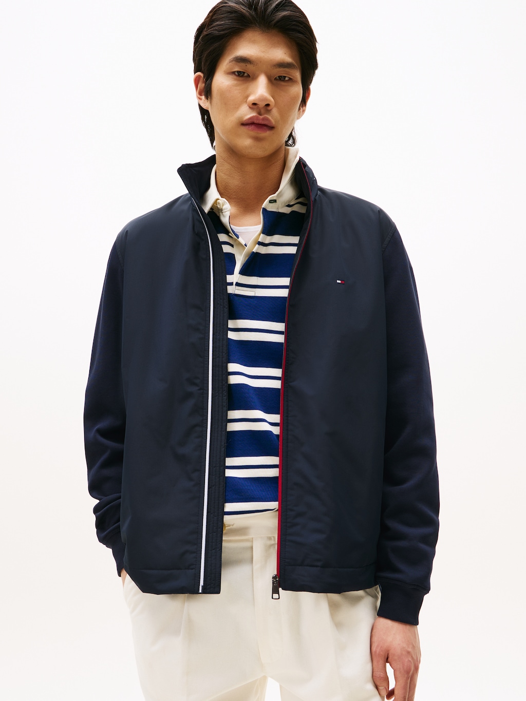 Tommy Hilfiger Blouson "MIX MEDIA HARRINGTON", Kontrast-Struktur an Ärmeln günstig online kaufen