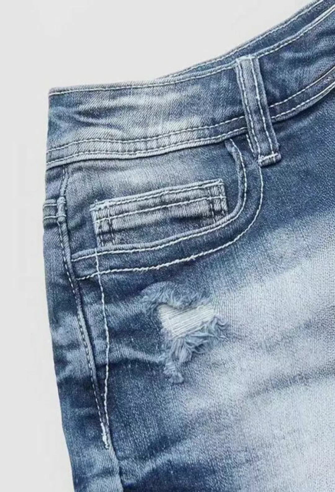 SEGUEN Jeansshorts Mode Stickerei Boden Seite Denim Shorts Frauen (Tasche K günstig online kaufen