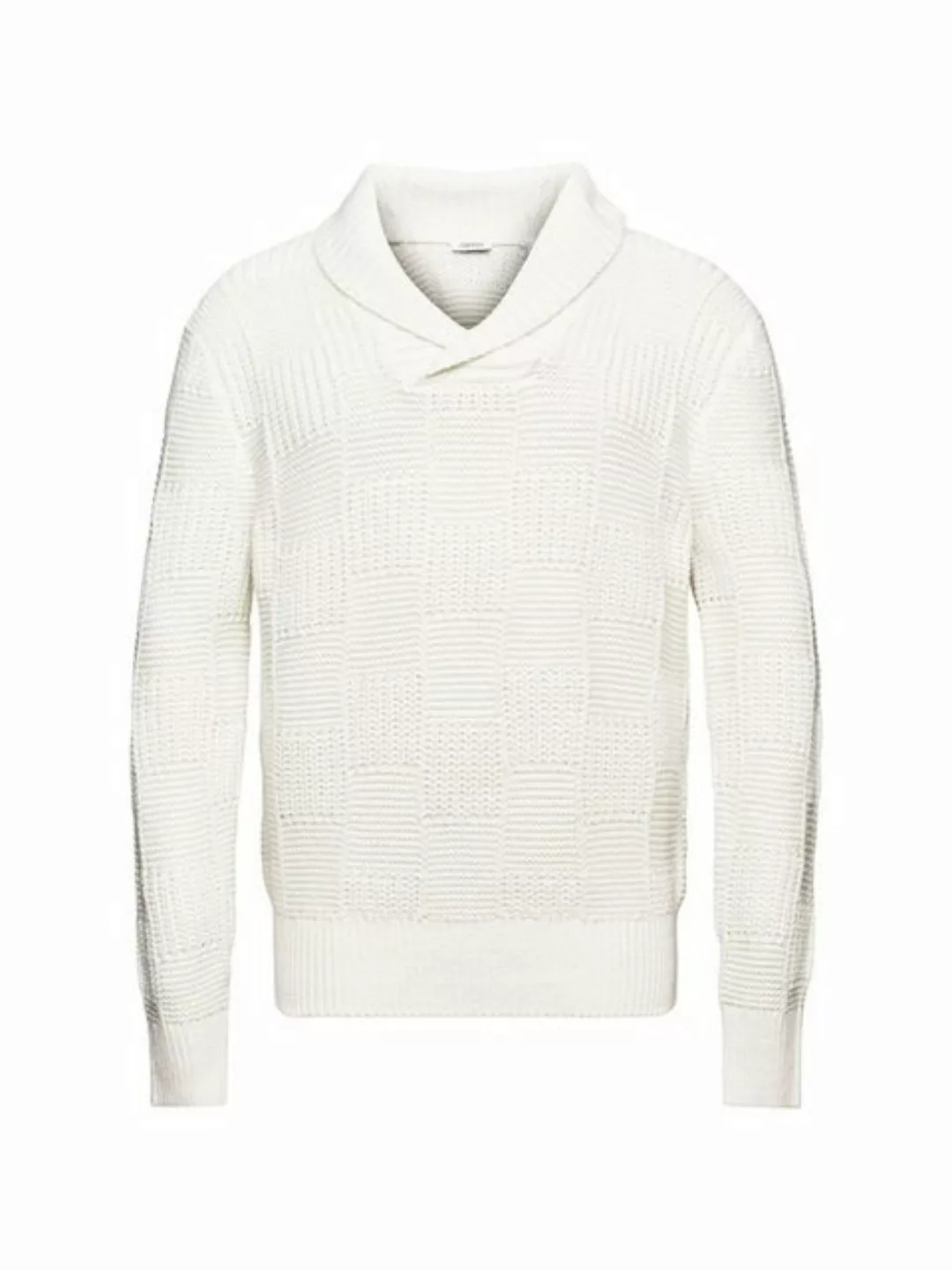 Esprit V-Ausschnitt-Pullover Grobstrick-Pullover mit Schalkragen günstig online kaufen