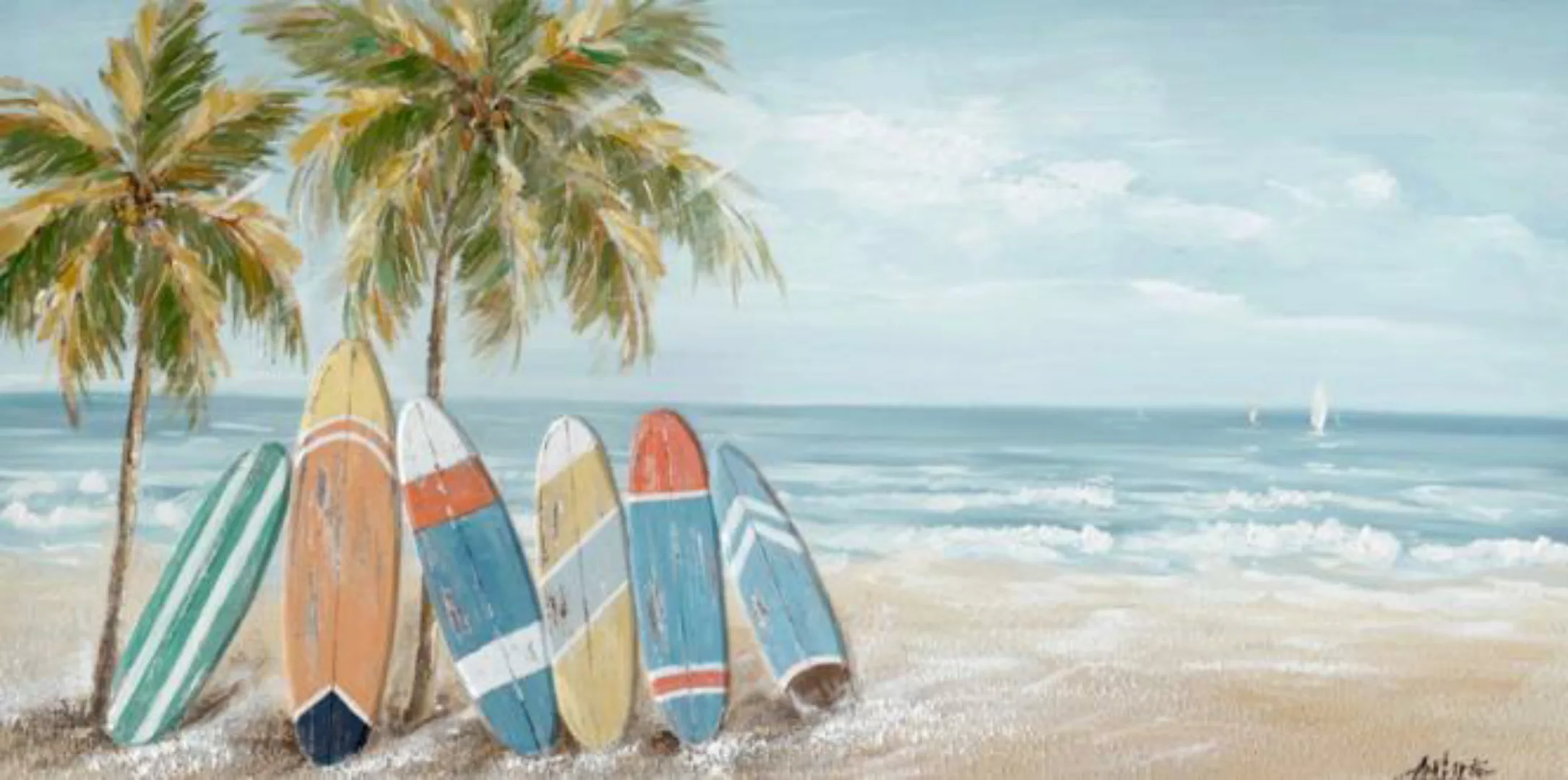 Wandbild 70x140 cm SURFBOARD Bunt günstig online kaufen