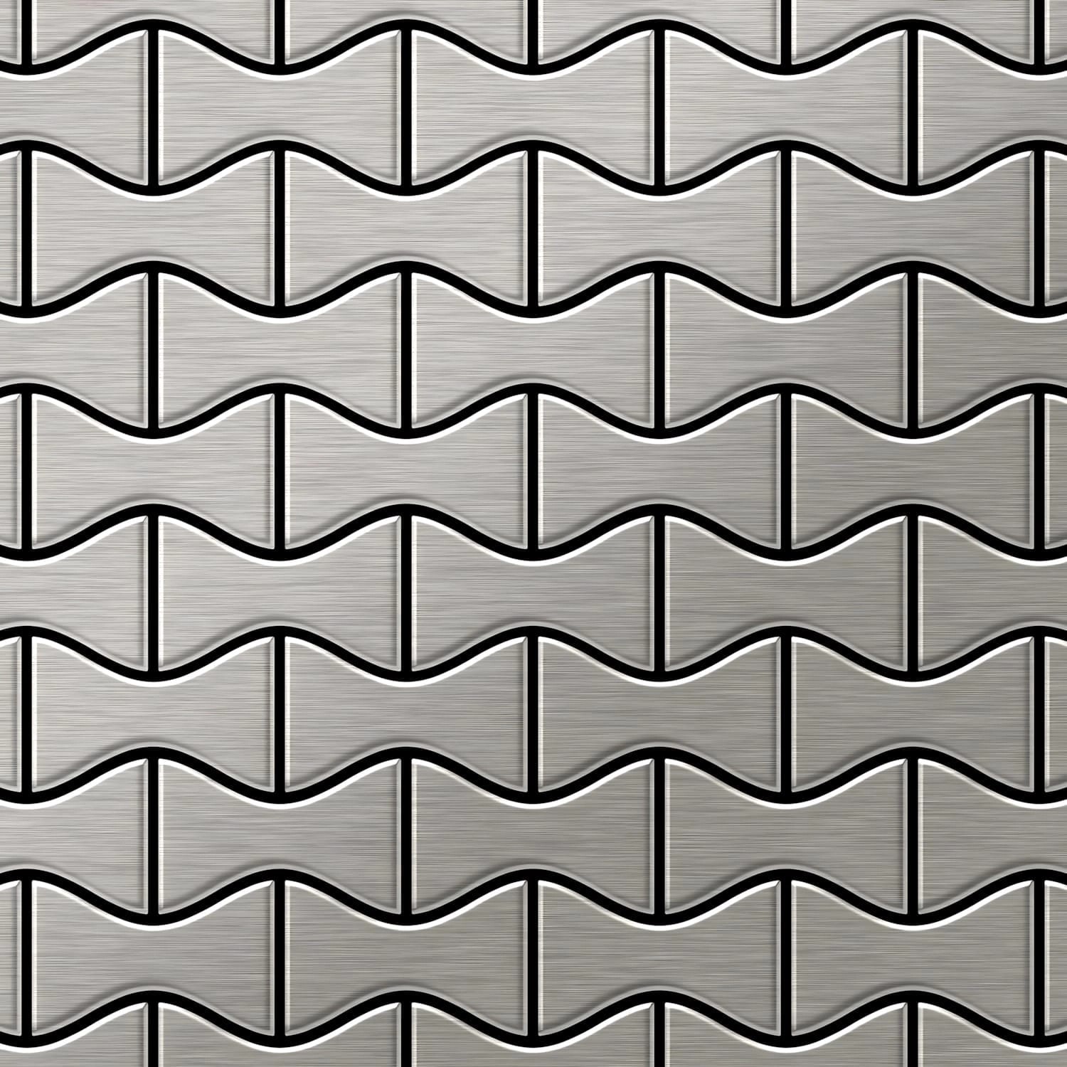 ALLOY Mosaik Fliese Massiv Metall Edelstahl Marine Gebürstet Grau 1,6mm Kis günstig online kaufen