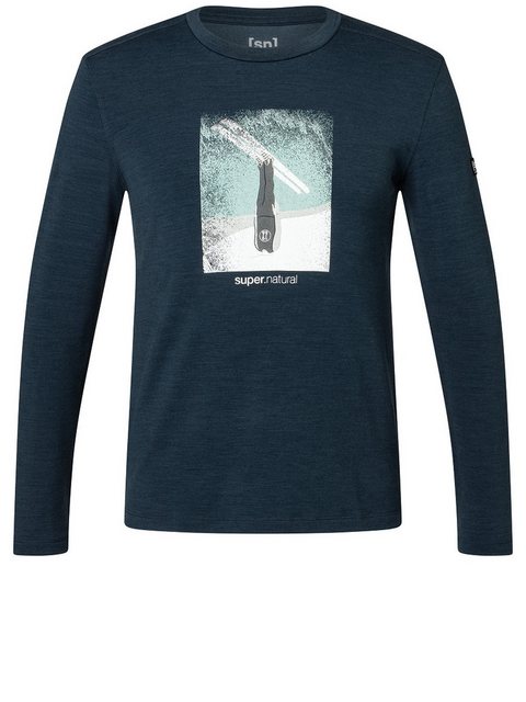 SUPER.NATURAL Sweatshirt für Herren, Merino HEADER BRUSH LS Winter Mood Mot günstig online kaufen