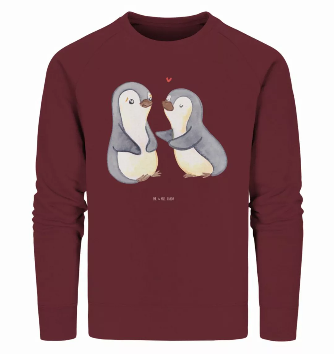 Mr. & Mrs. Panda Longpullover Größe S Pinguine trösten - Burgundy - Geschen günstig online kaufen