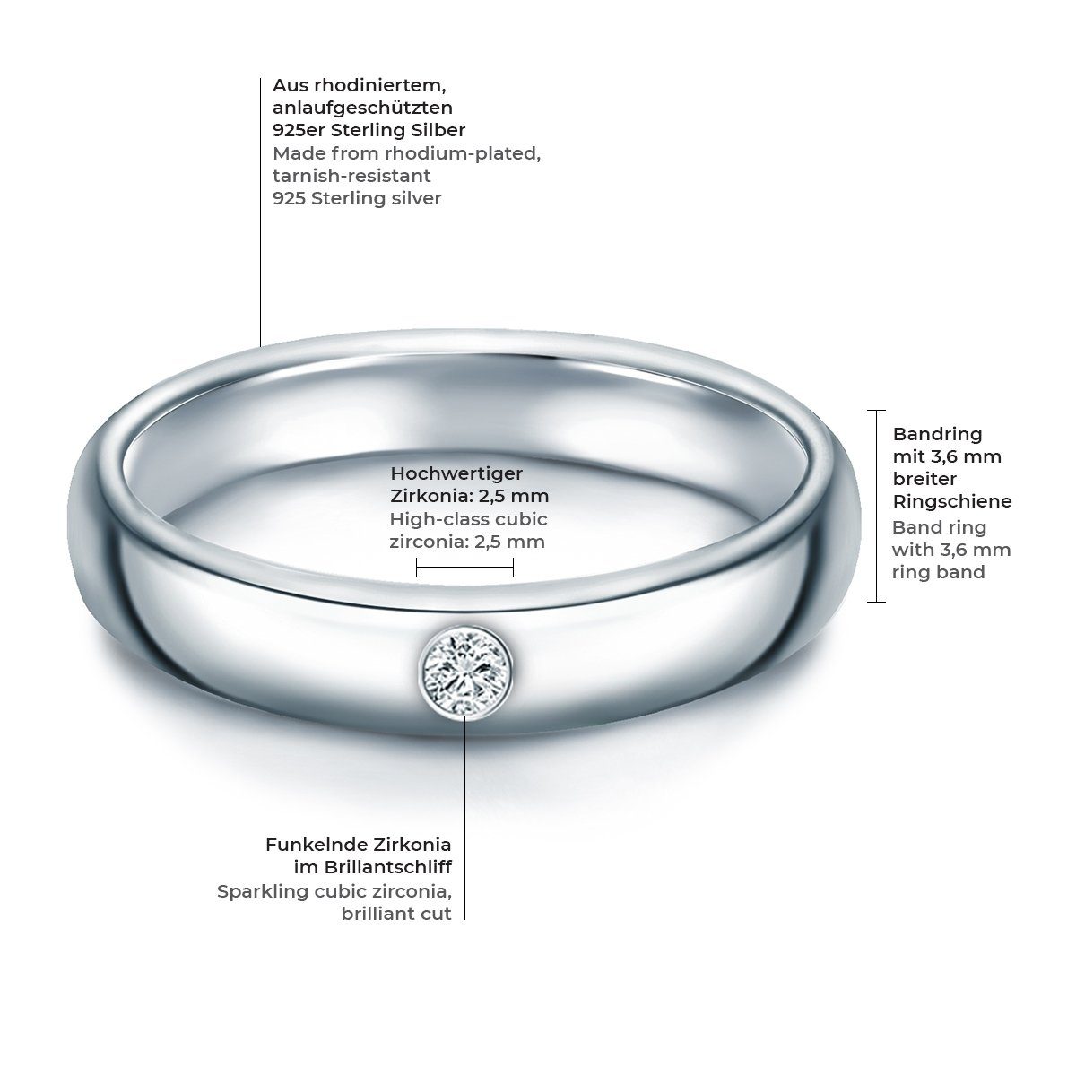 Trilani Silberring silber, mit Zirkonia im günstig online kaufen
