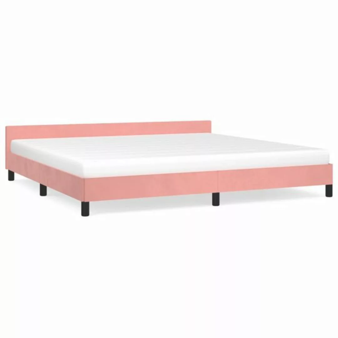 furnicato Bett Bettgestell mit Kopfteil Rosa 200x200 cm Samt günstig online kaufen