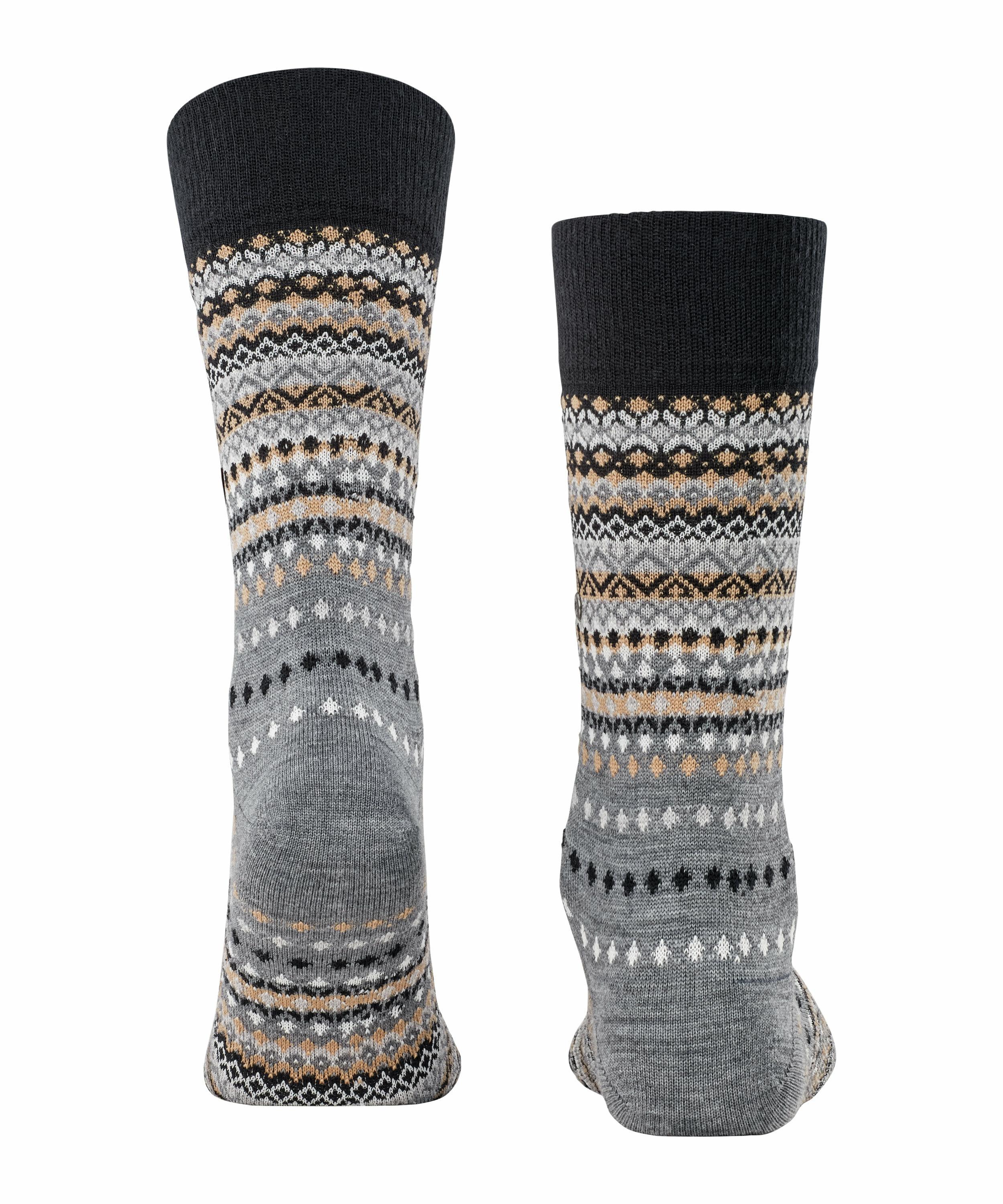 Burlington Ancient Fair Isle Herren Socken, 40-46, Schwarz, AnderesMuster, günstig online kaufen
