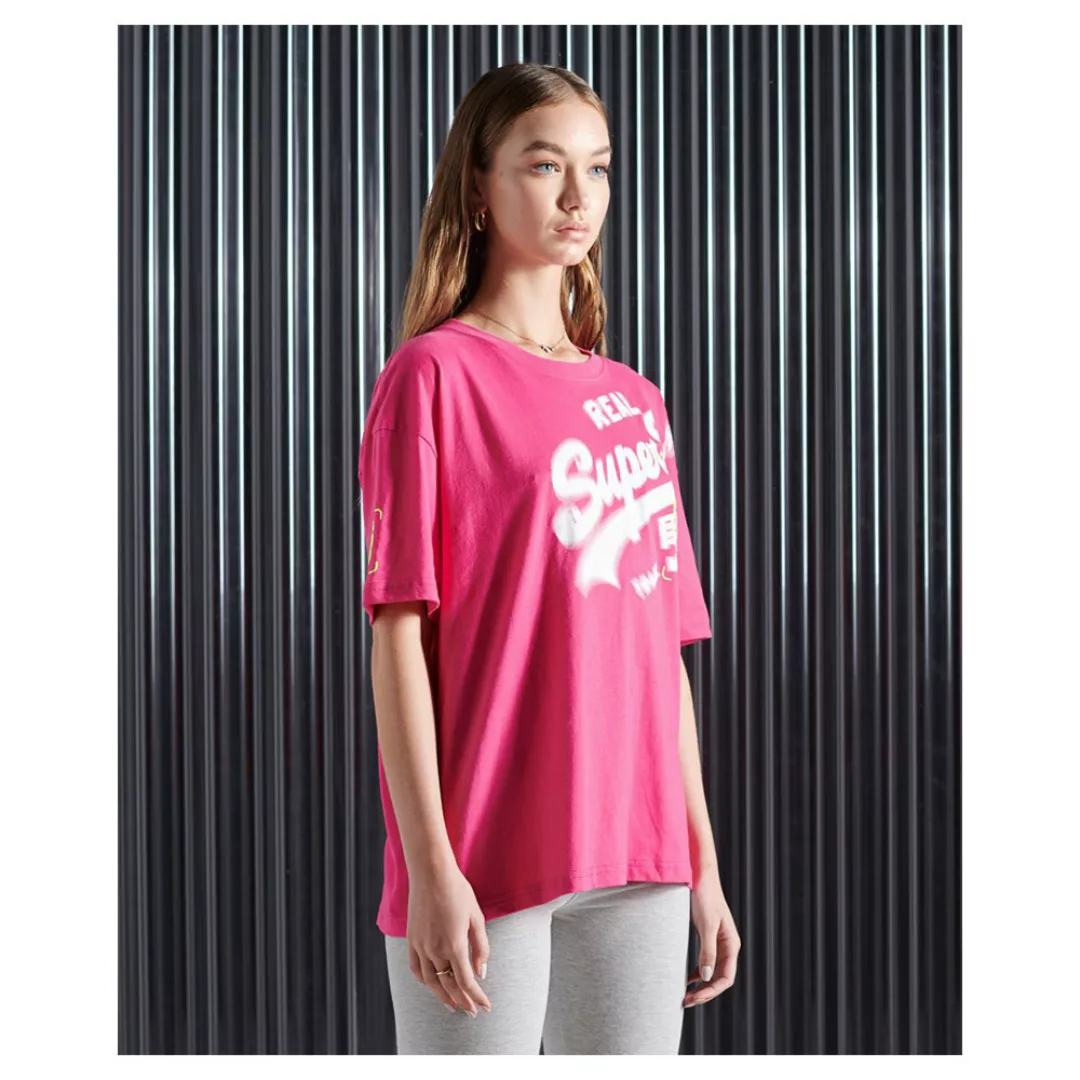 Superdry Super 5 Deconstruct Kurzarm T-shirt M Neon Pink günstig online kaufen