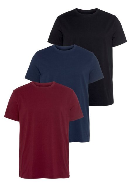 AJC T-Shirt (Set, 3-tlg., 3er-Pack) aus reiner Baumwolle günstig online kaufen