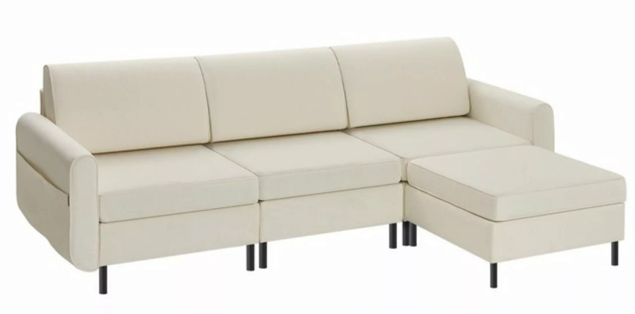 SONGMICS HOME 3-Sitzer, 4 Teile, Modulares Sofa, 4-Sitzer, Schlafsofa, L-fö günstig online kaufen