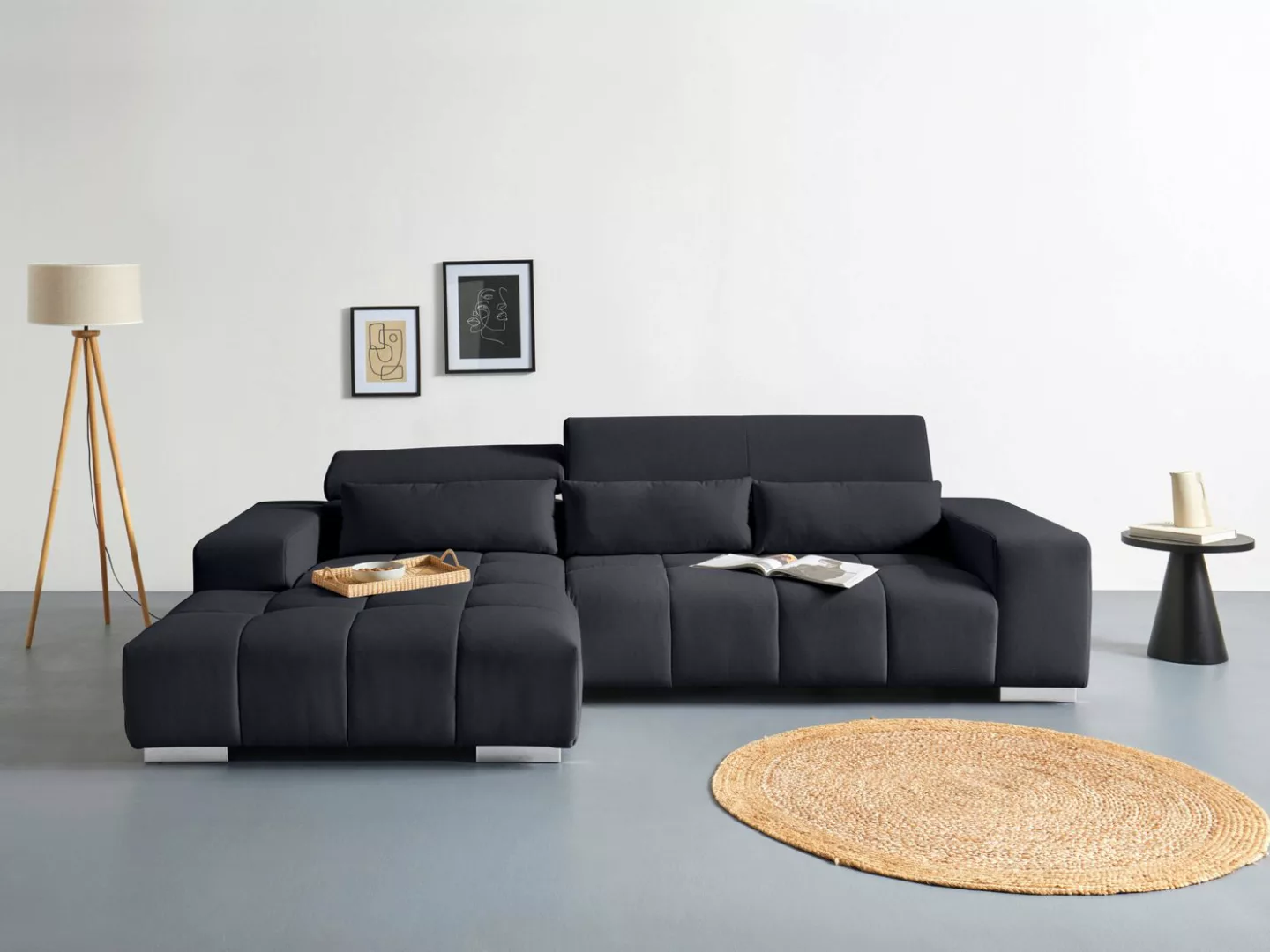 COTTA Ecksofa Orion L-Form, mit Recamiere, inkl. verstellbaren Kopfstützen günstig online kaufen