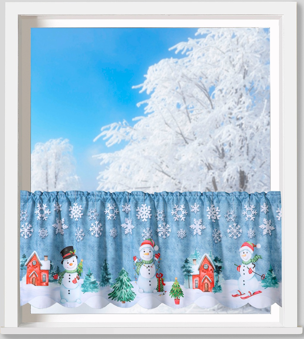 Weckbrodt Scheibengardine »Schneemann«, (1 St.), Bistro, Gardine, Tunnelzug günstig online kaufen