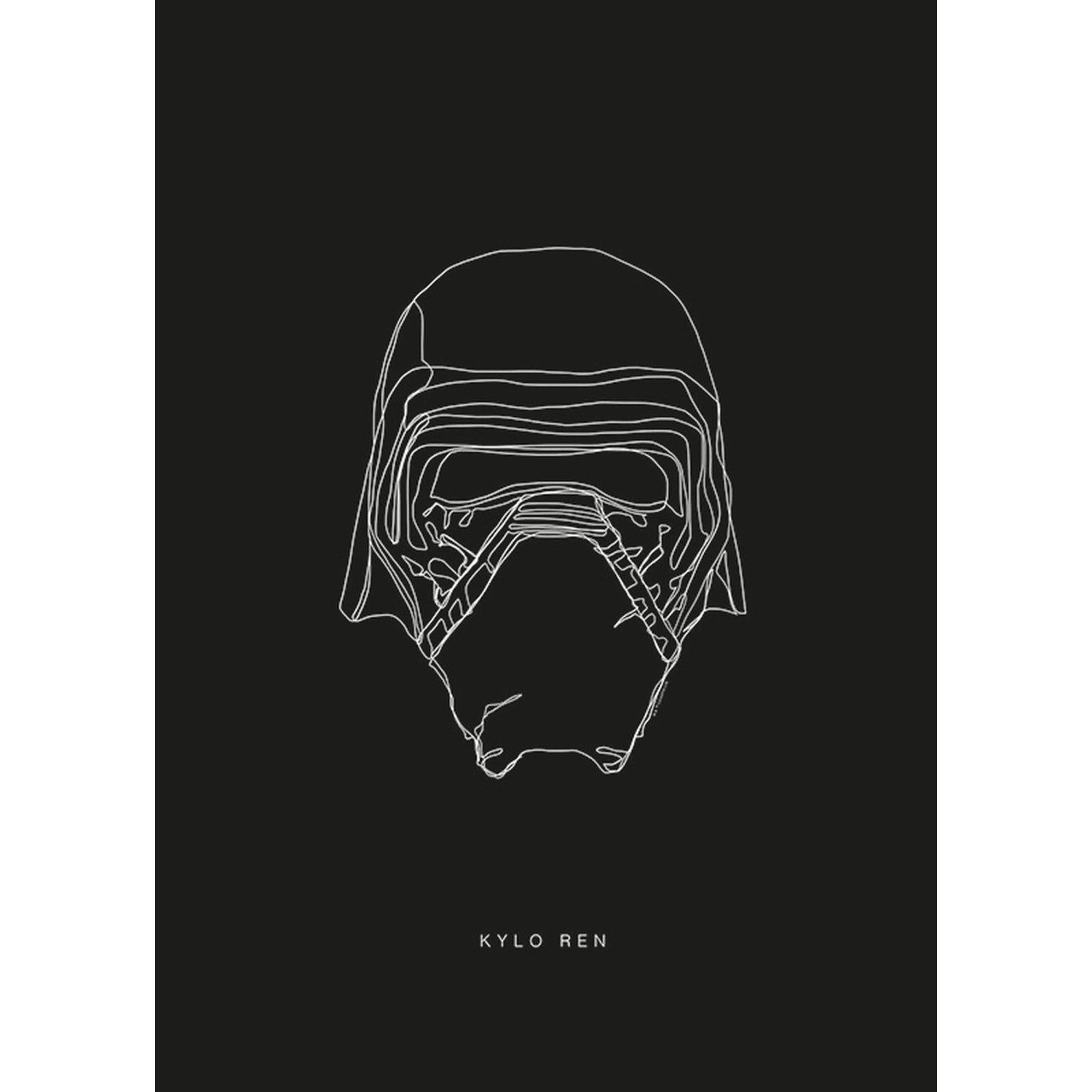 Disney Poster Star Wars Kylo Schwarz-Weiß 50 x 70 cm 610223 günstig online kaufen
