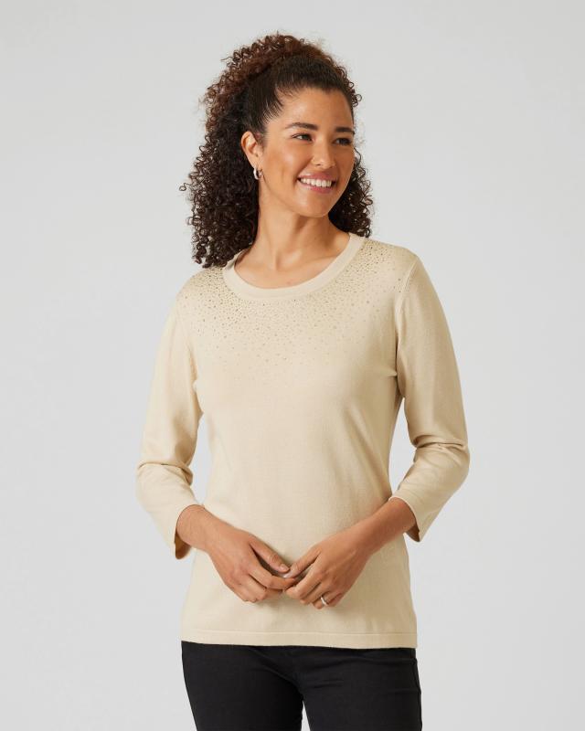 Maloo Pullover mit Strassdekor günstig online kaufen