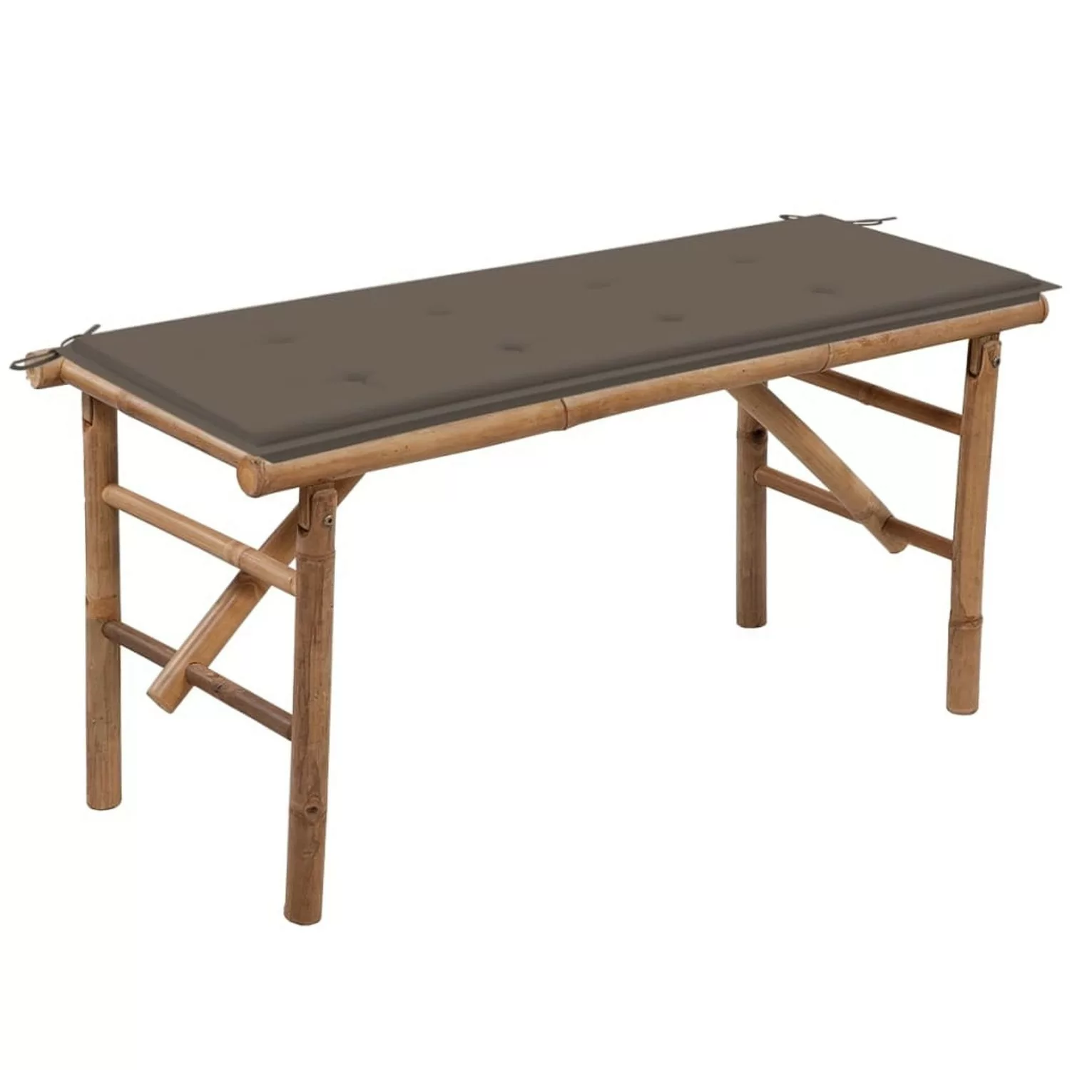 furnicato Klappbare Gartenbank mit Auflage 118 cm Bambus günstig online kaufen