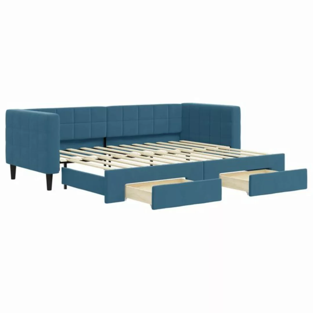 vidaXL Gästebett Gästebett Tagesbett Ausziehbar mit Schubladen Blau 80x200 günstig online kaufen