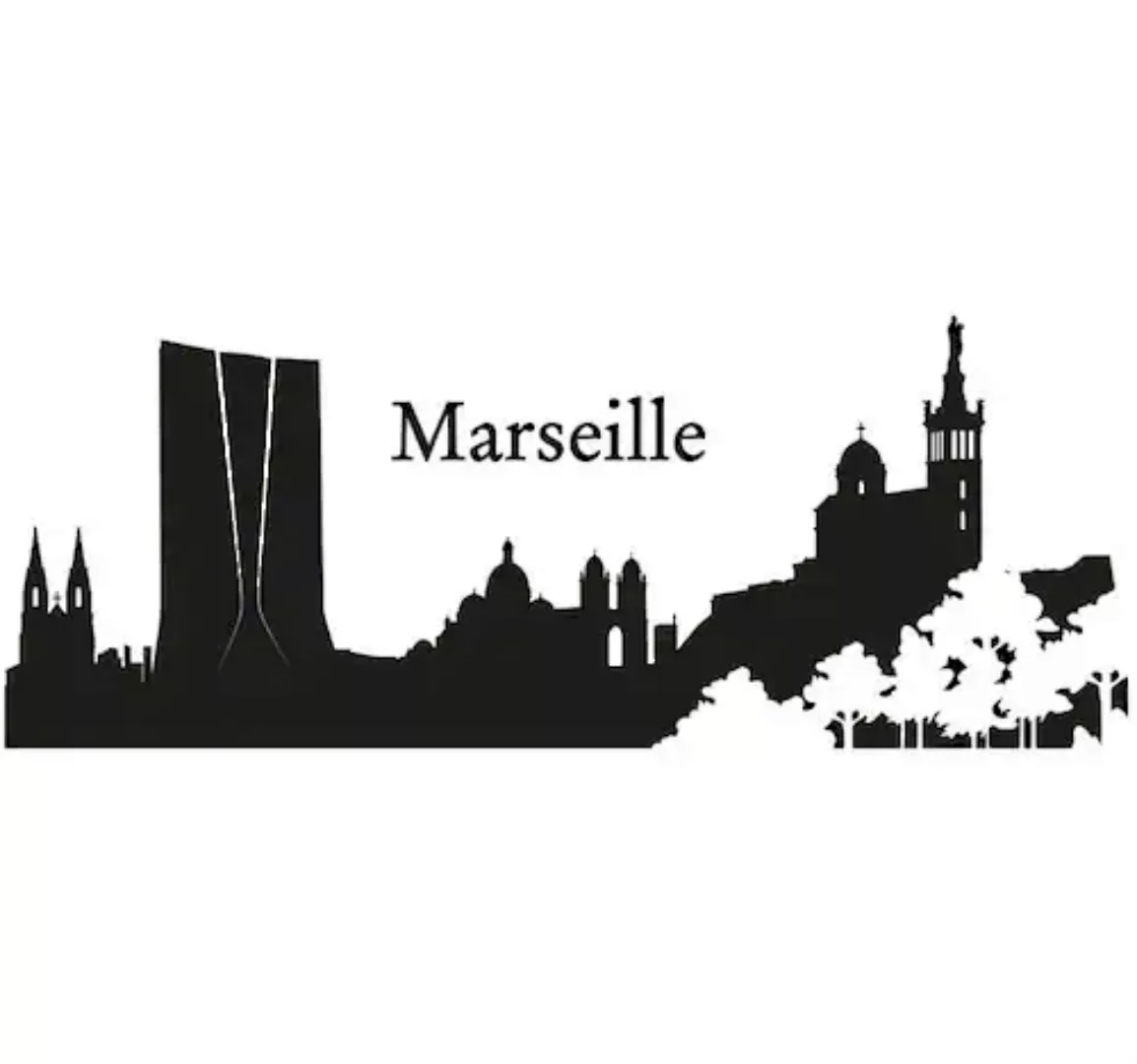 Wall-Art Wandtattoo »XXL Stadt Skyline Marseille 120cm«, (1 St.) günstig online kaufen