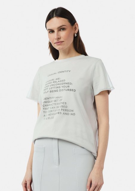 comma casual identity Kurzarmshirt T-Shirt mit Mesh-Layer und Schriftprint günstig online kaufen