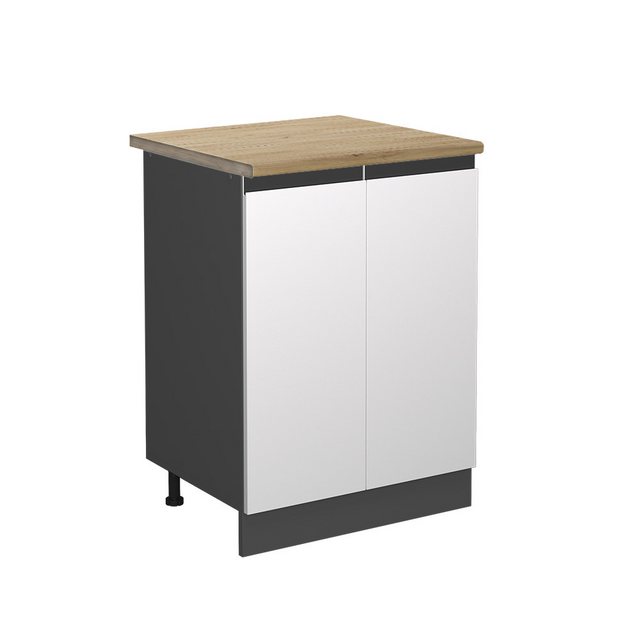 Vicco Unterschrank R-Line, Weiß/Anthrazit, 60 cm, AP Eiche günstig online kaufen