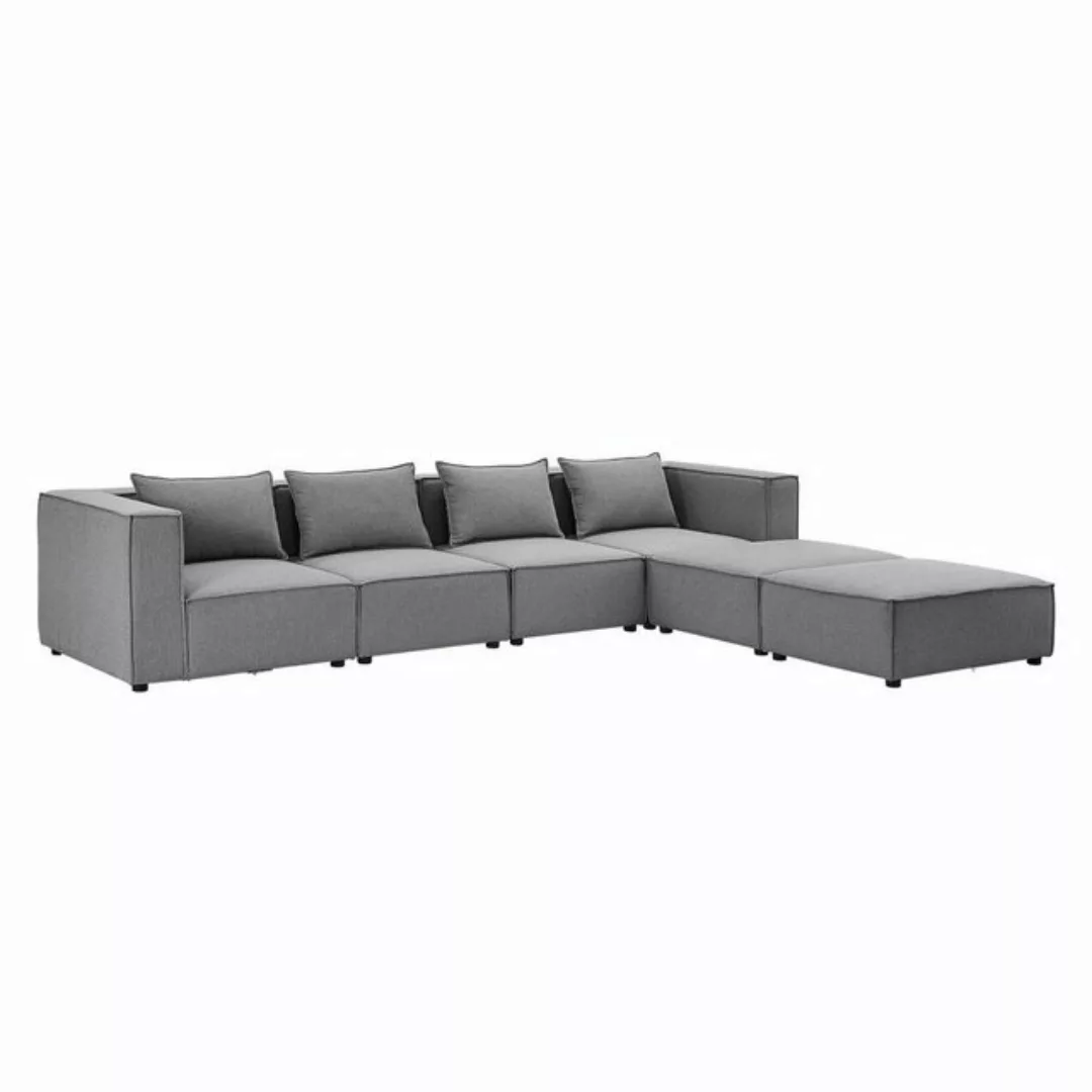 Juskys Wohnlandschaft Domas, 6 Teile, XXL, modulare Couch für Wohnzimmer, 2 günstig online kaufen