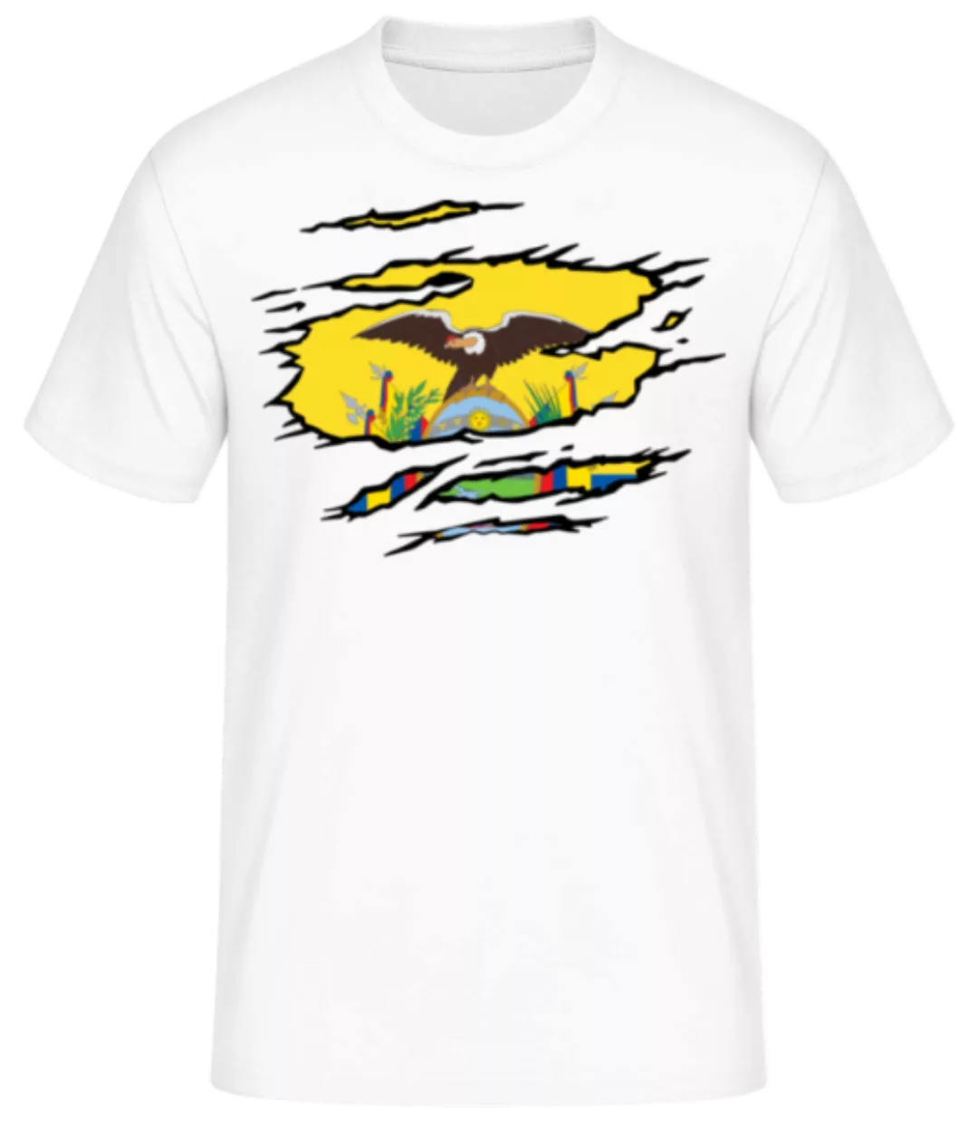 Ripped Flag Ecuador · Männer Basic T-Shirt günstig online kaufen