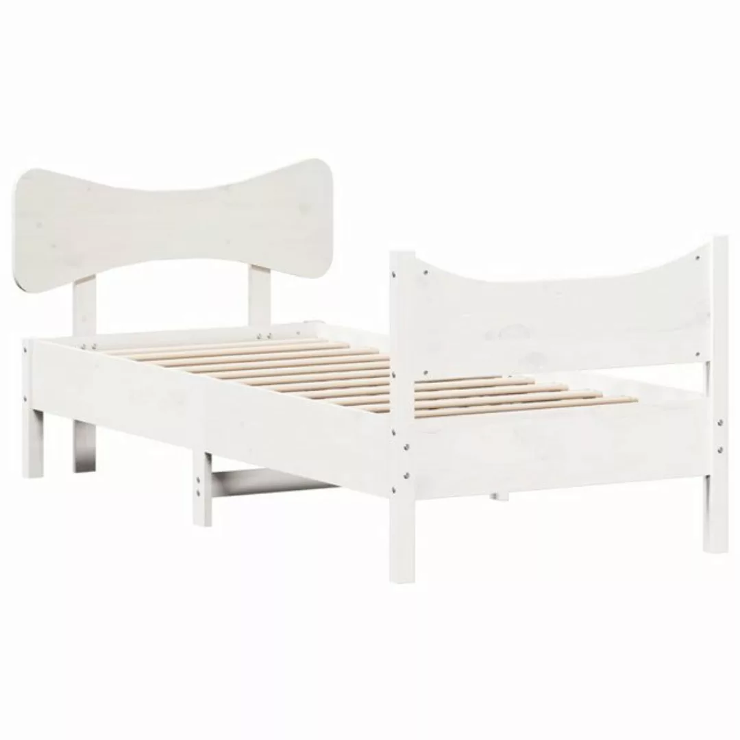 vidaXL Bett Massivholzbett ohne Matratze Weiß 90x190 cm Kiefernholz günstig online kaufen