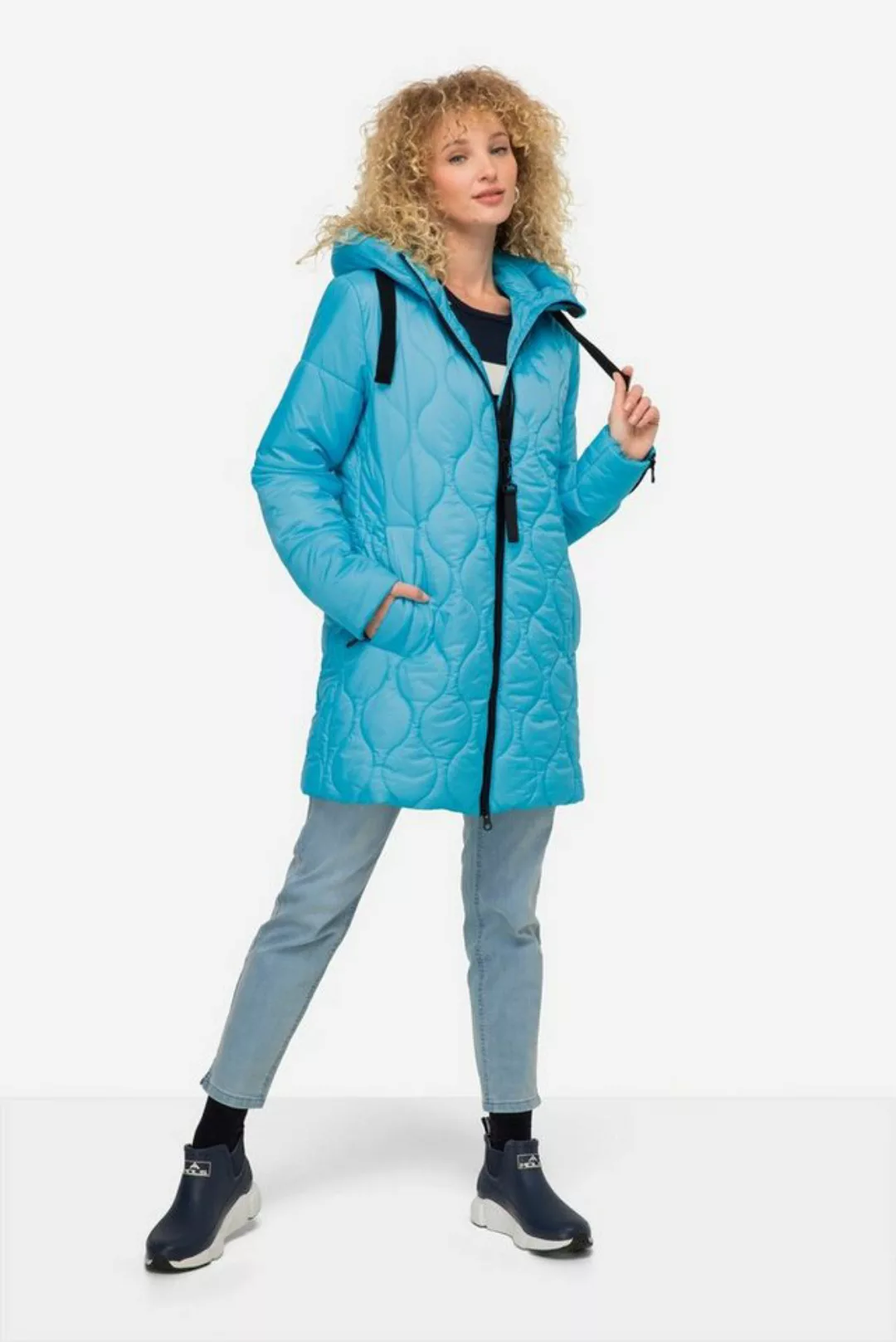 Laurasøn Steppjacke Long-Steppjacke Kapuze Zipper Langarm günstig online kaufen